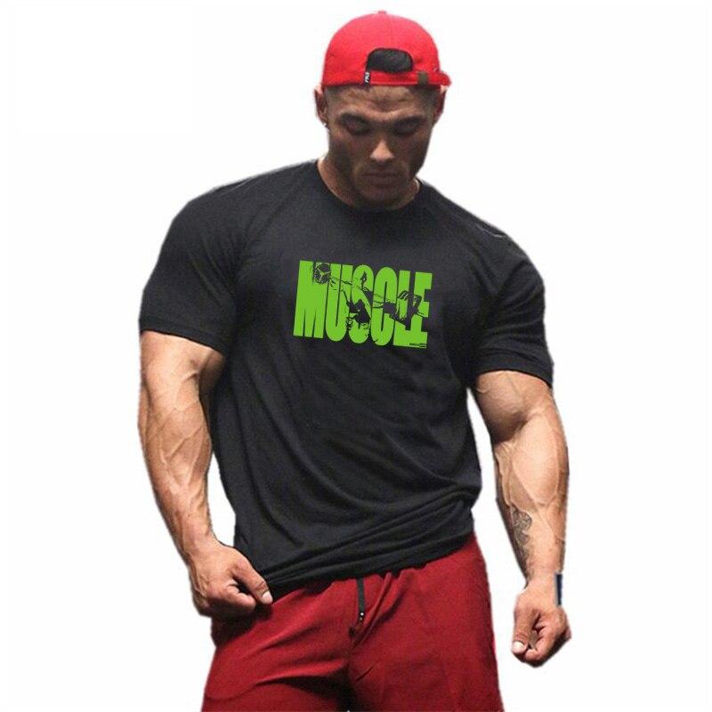 Muscleguys Мужской облегающий летний новый топ с принтом для тренировок на открытом воздухе и бега