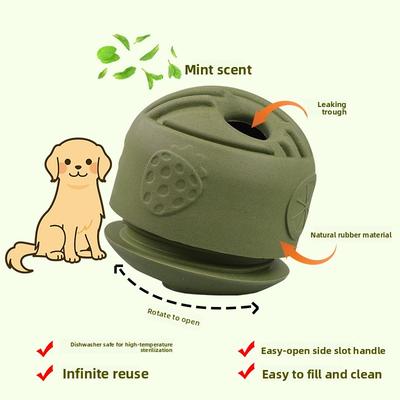 Una Palla Dispenser per Cibo per Cani, Degrabile, al Gusto di Menta, Giocattolo a Palla per la Dentizione e per Leccare, per l'Allenamento contro la Noia