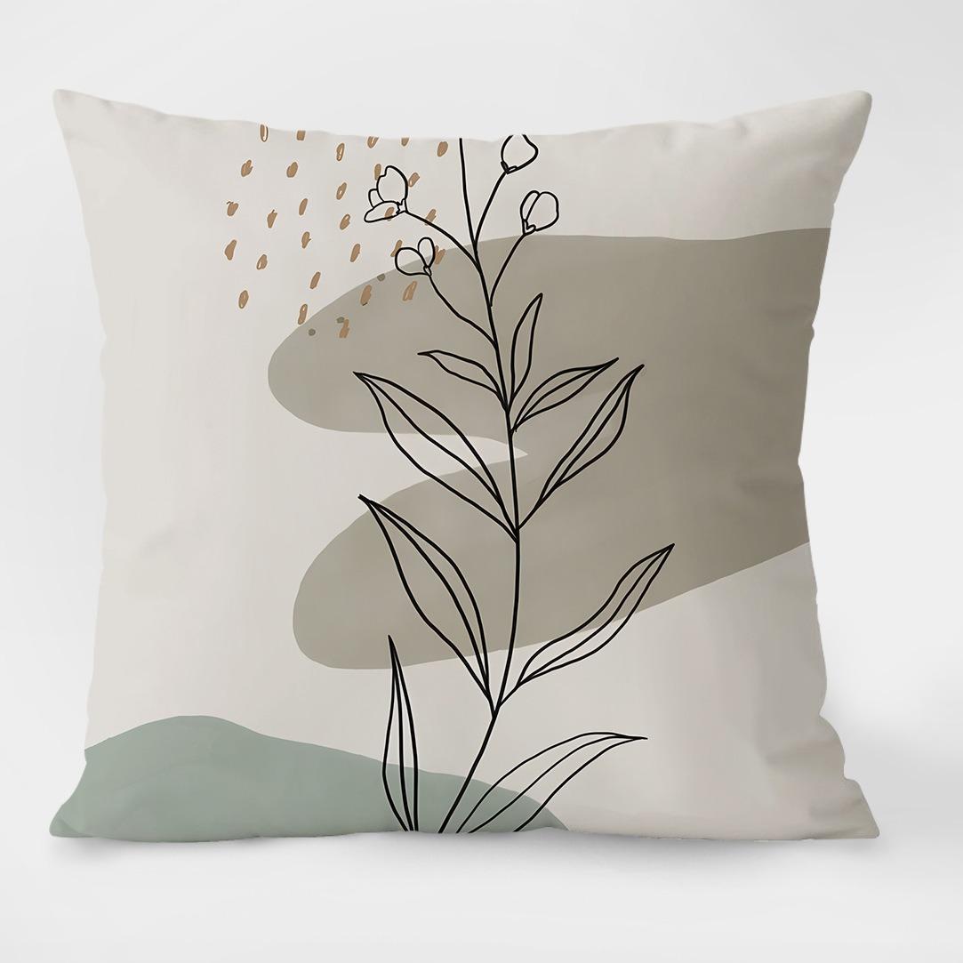 Простая растительная пасторальная наволочка с декоративным узором для гостиной, спальни, квадратная наволочка с подушкой 40x40cm