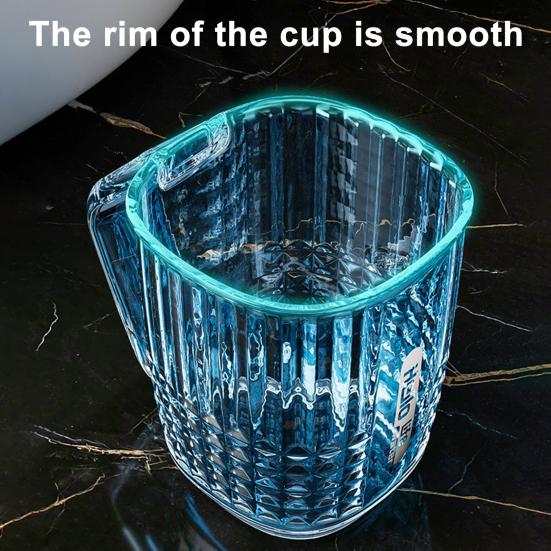 Mouthwash Cup Drop-Resistant Easy to Clean Transparent Bathroom Rinse Cup with Handle Bathroom Accessory