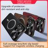 Retro Magsafe PU Leather Phone Case For iPhone 17 16 15 14 Plus 13 12 11 Pro Max 16e Metal Camera Protection Frame Back Cover