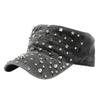 Flat top hat Heavy industry rivet military hat Women's retro washed old baseball hat Men's outdoor sunshade cap