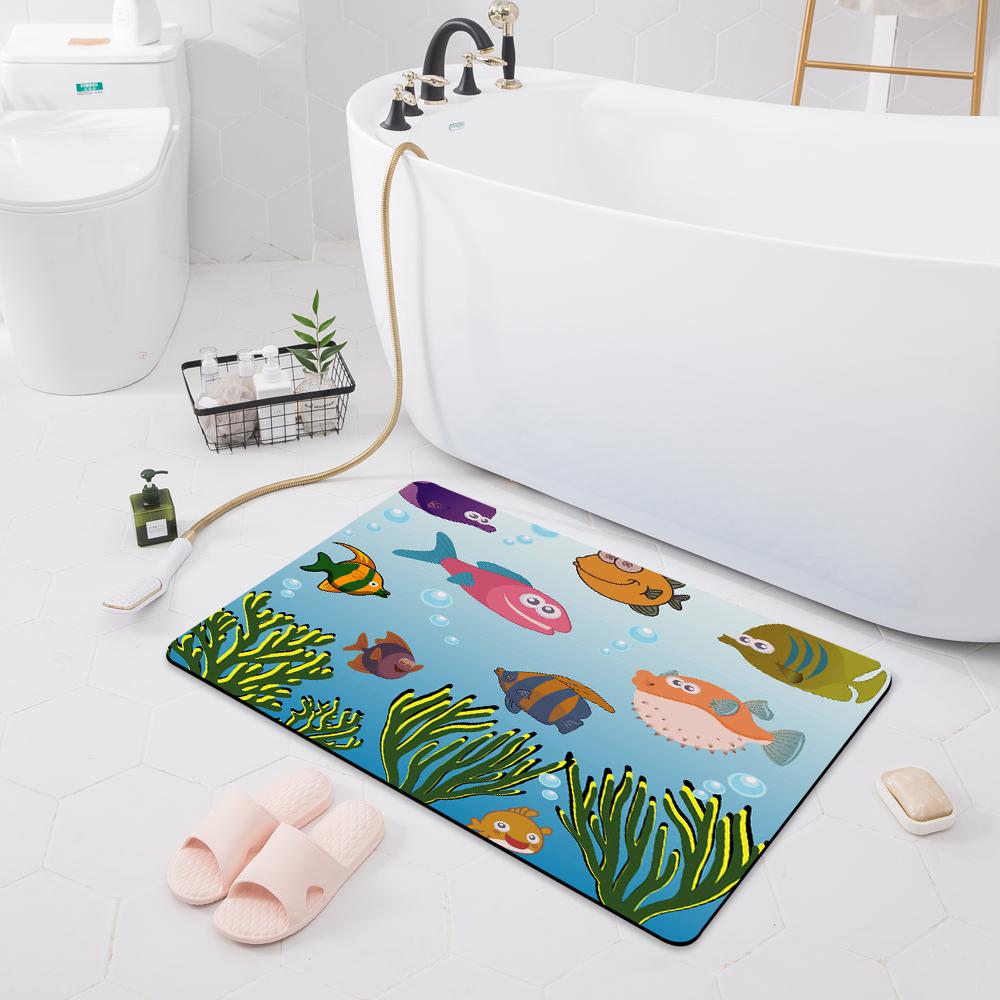 

Нескользящий впитывающий коврик для ванной комнаты, ковер для туалета, душевой комнаты, спальни, коридора, дверной коврик, кухонный ковер 40x60cm