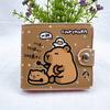 New Capybara Coin Purse With Buttons Mini Card Holder PU Leather Short Wallet Women Girls