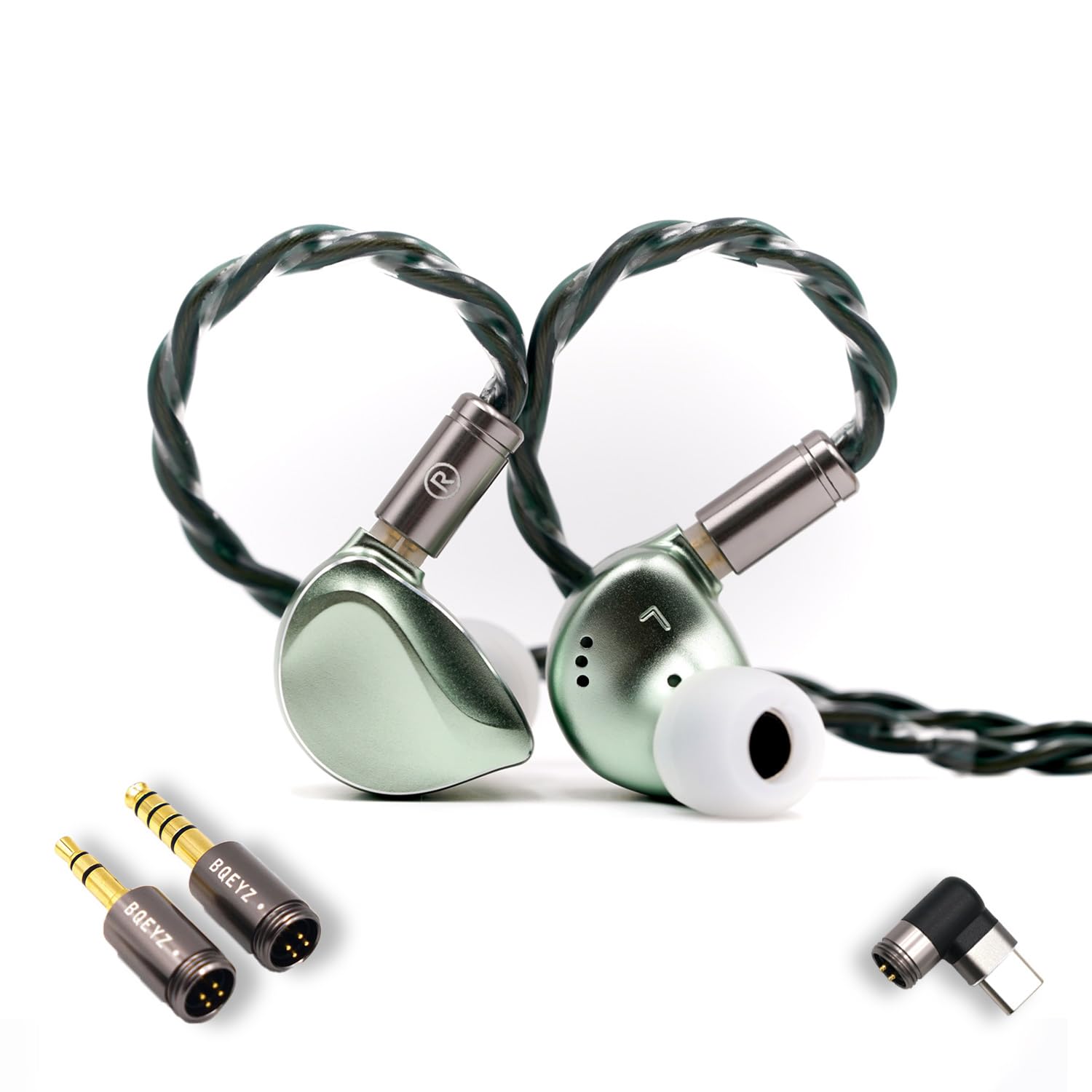

BQEYZ Winter2 Monitor Wired HiFi Gaming Detachable Wired Headphones for Audiophiles In-Ear Earphones, DD+BC Earphones, Cable, (Green, зелений