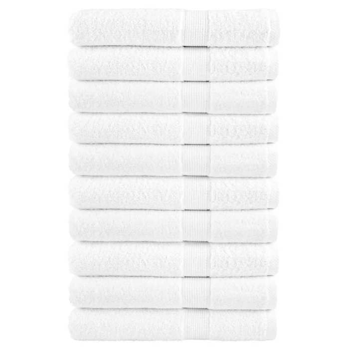 VidaXL Serviettes de Qualité Supérieure 10 pcs, Serviettes de Douche, Draps de Bain, Serviettes d'Invité de Toilette, Blanc 137142