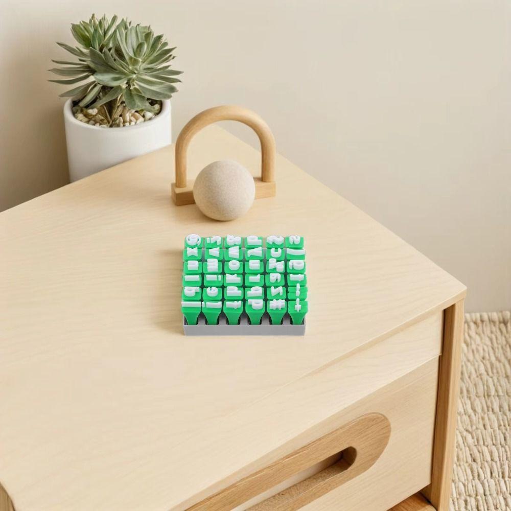 Uppercase Lowercase Letters Alphabet Clay Stamp Set Polymer Clay Plastic Alphabet Stamps Set Handmade Craft Tools Green