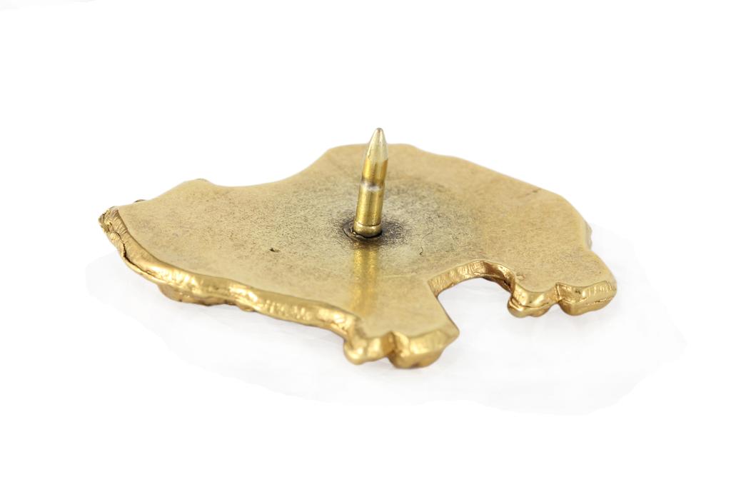 Chow Chow - Broche de cachorro em caixa decorativa, pino elegante banhado a ouro, pino de lapela da marca Art-Dog