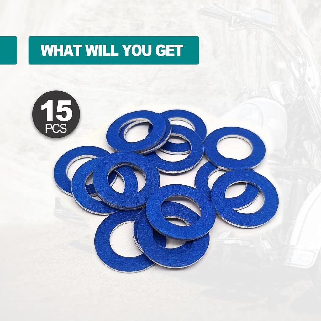 15 Pcs Aluminum Oil Drain Plug Gasket - 12mm OEM Oil Drain Plug Washer Gaskets - Compatible/Replacement for Toyota Lexus Scion Crush Washer Seals