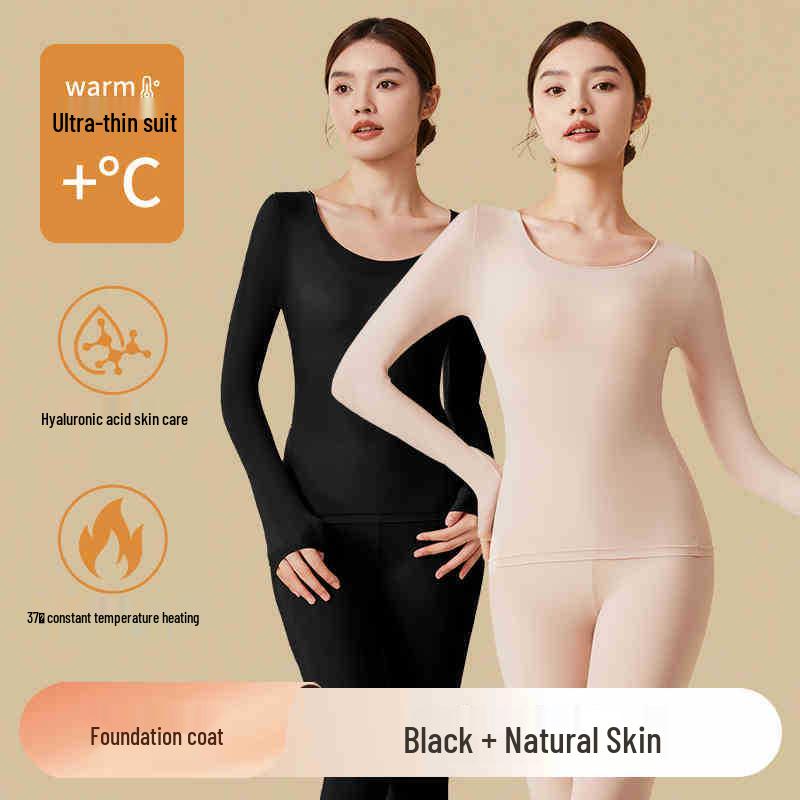 Women's Ultra-thin Heating Hyaluronic Acid Base Layer Set - 37°C Constant Temperature Autumn Wear