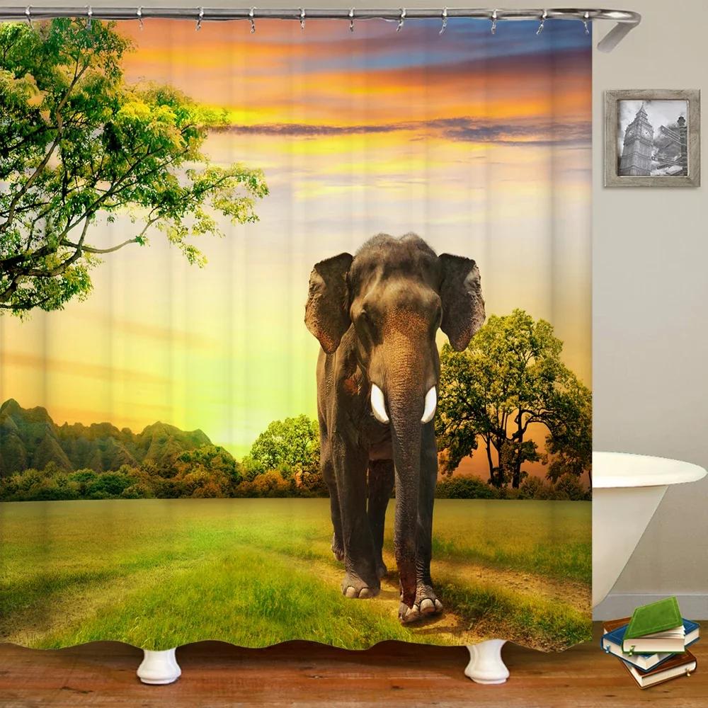 Funny Shower Curtain 3d Bath Curtains Monkey Orangutan Animal Printing Waterproof Polyester for Bathroom Decor Large 180x200cm