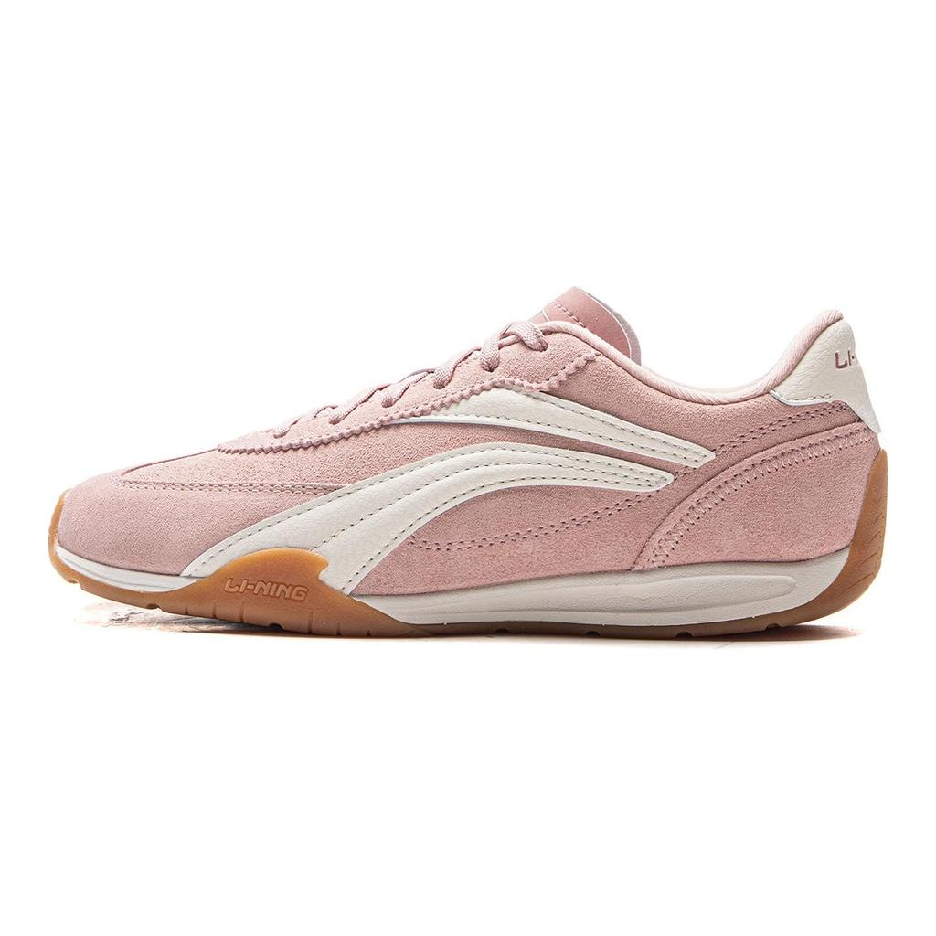 Li Ning Film TURBO Slip Resistant, Abrasion Resistant, Lightweight Low Top Casual Shoes Women's Pink White AGLV236-2
