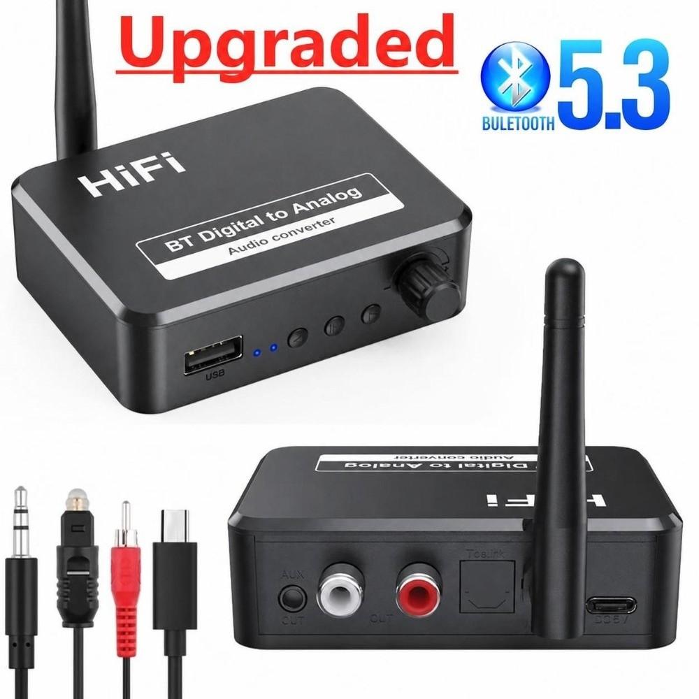 Toslink Support Bluetooth Audio Adapter SPDIF Input Audio DAC Adapter  Desktop Setup