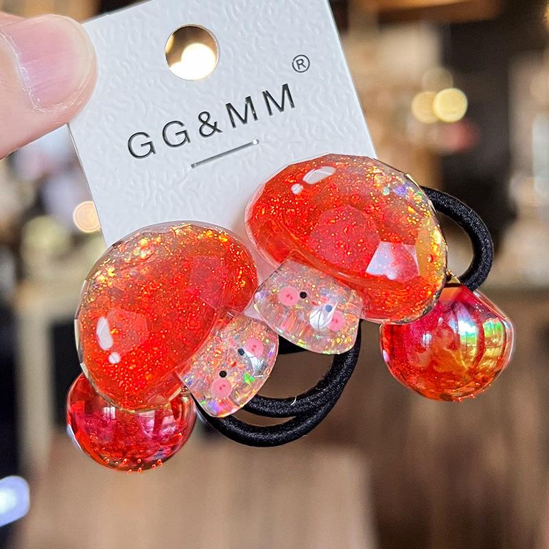 2PCS New Lovely Red Shining Girls Elastic Hair Bands Hair Accessories Children Hair Ties Baby Headwear