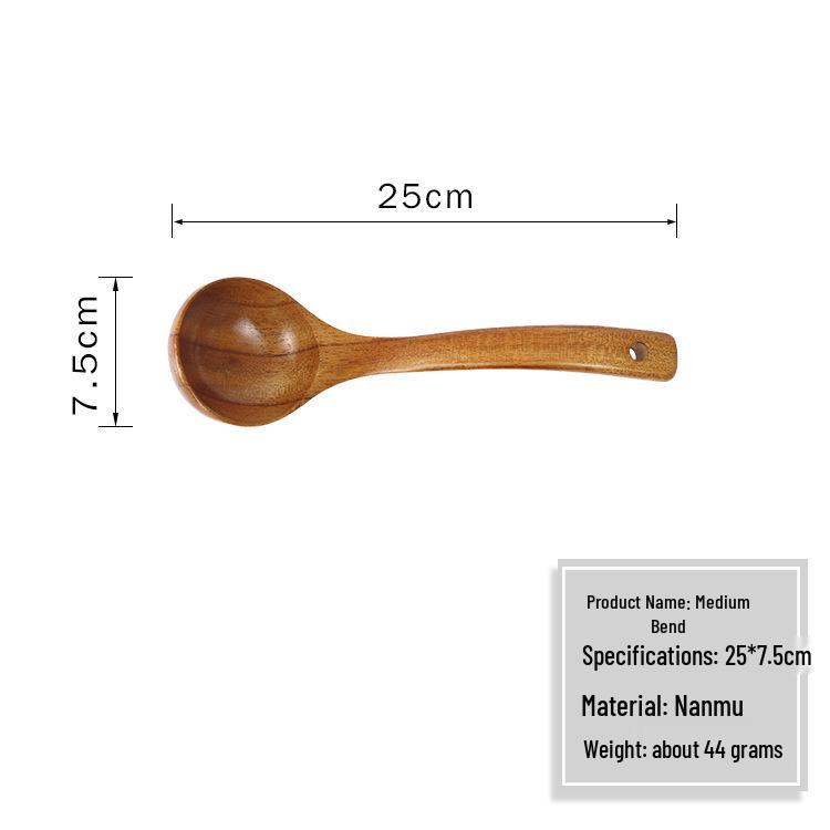 Long Handle Wooden Soup and Porridge Spoon: Large Kitchenware for Serving and Hot Pot
