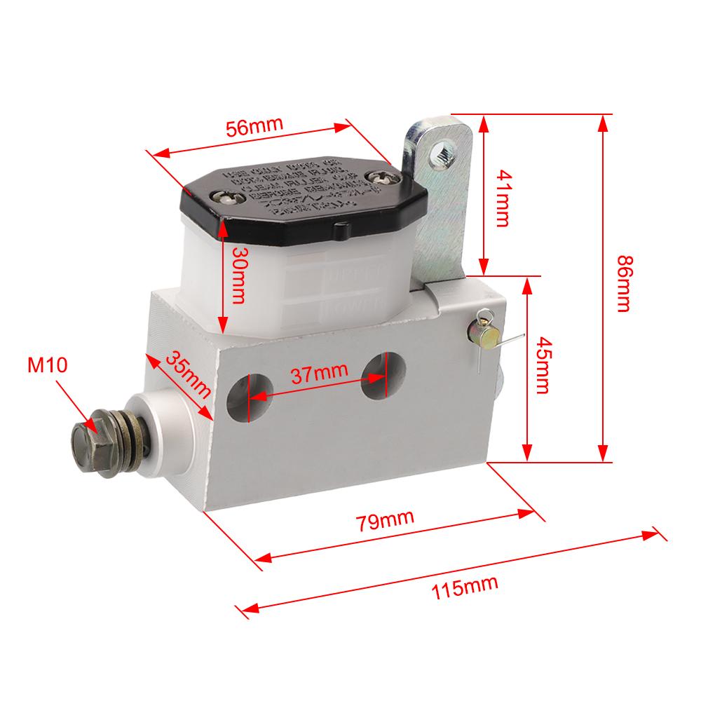Rear Foot Hydraulic Master Cylinder Brake Pump for Go Kart ATV Quad Dune Buggy Pit Bike 4-Wheeler Disc Brake System Upgrade Part