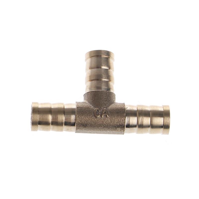 6-16mm Brass T Piece 3 Way Fuel Hose Joiner Connector For Air Oil Gas Car Accessories