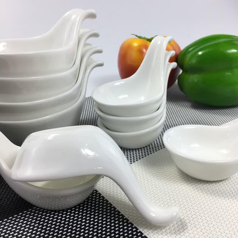 White Ceramic Caviar Spoons