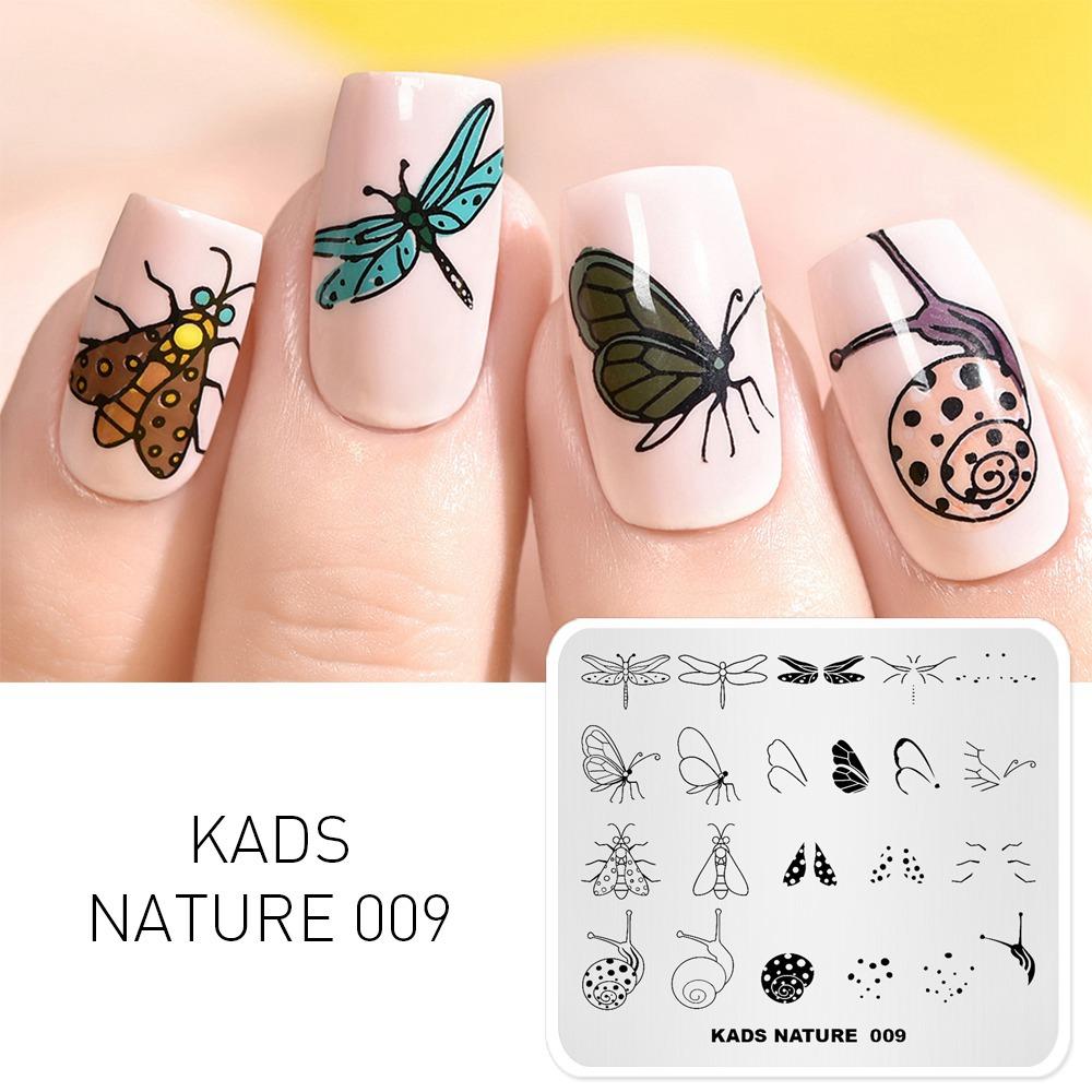 kads Nail Art Stamping Plates 63 Designs Nature Series Nail Template Stencil Plates for Nail Salon