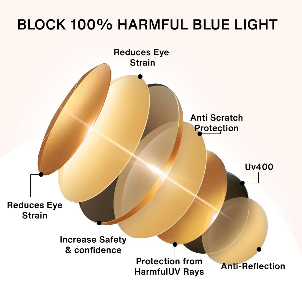 Bio-th Blue Light Blocking Glasses Small Size, Durable Frame Blue Light Glasses for Daily Digital Work, B-EF-R4