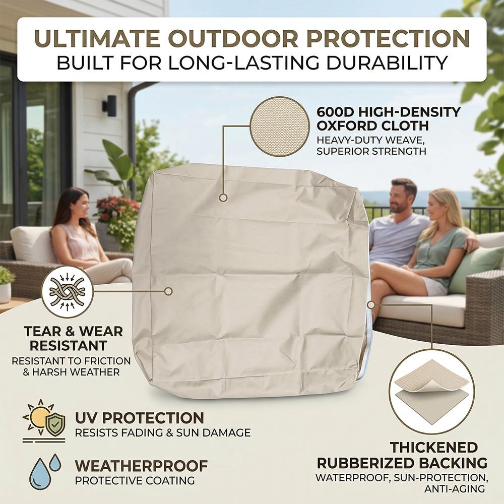 Replacement Patio Cushion Covers, 10 Size Options – Water Resistant Patio Chair Seat Covers, Universal Patio Cushion Slipcovers