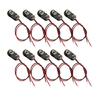 10 Pcs 9V Battery Connector Clip with Lead Wires Harness Holder I-Type Housing