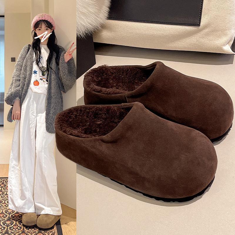 

Retro niche versatile Boken shoes women s shoes autumn 2025 new thick-soled one-pedal lazy bag head half slippers 35