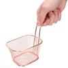 4Pcs French Fry Serving Baskets Stainless Steel Fry Basket Square Chicken Wings Holder For Restaurant Cafe Table Food Serving