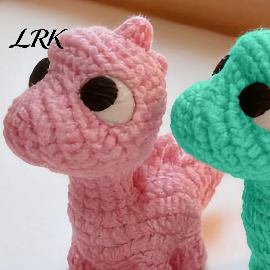Nordic Style Dinosaur 3D Printed Figurine, Cute Mini Crochet Texture Dino Statue, Desktop Ornament Miniature Collectible Decoration for Kids