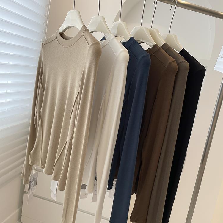 

Women s Slim Fit Fishbone Design Long-Sleeve Elastic Shirt for Dance and Yoga - Soft and Cozy for Autumn/Winter Large