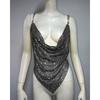 Sexy Irregular Vest Spring Women's Metal Rhinestone Tops Sexy Asymmetrical Vest Chain Sling