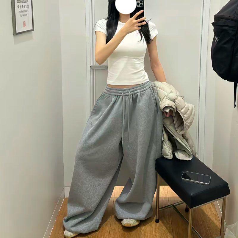 

Весенние тонкие свободные спортивные брюки с высокой талией и американским принтом, женские повседневные облегающие брюки, нижнее белье, женская одежда XL