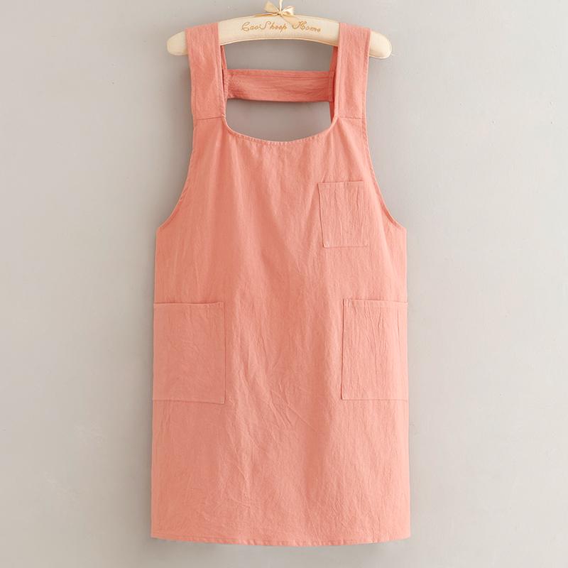 Cross-Back Cotton Crepe Apron for Milk Tea Shop Employees