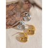 Yhpup New Design Stainless Steel Geometric Hollow Minimalist Earrings Women Golden Metal Waterproof Trendy Stylish Jewelry Gift