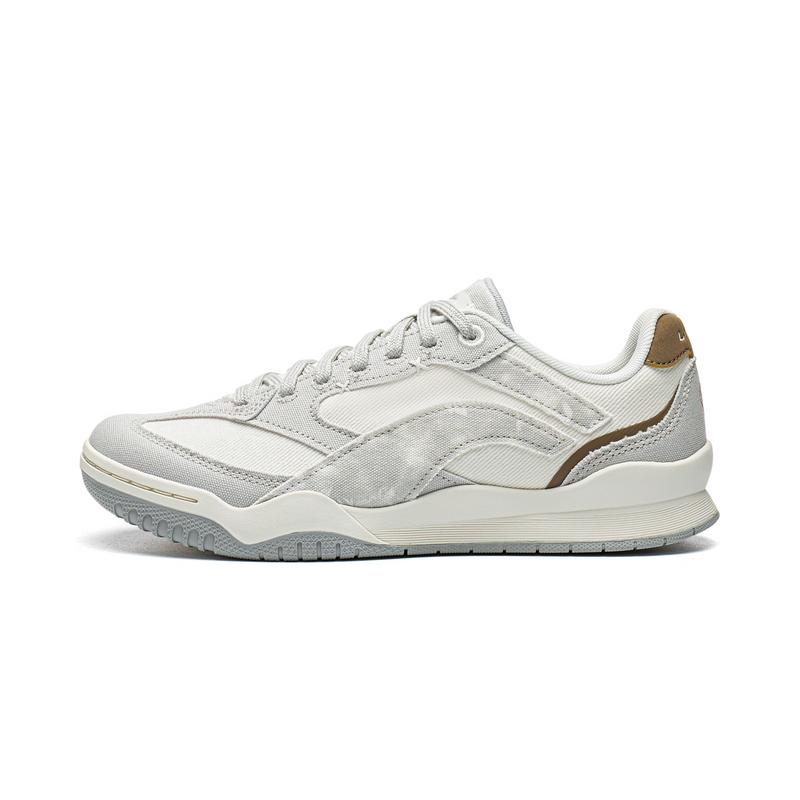 Li Ning Moon White Ретро Скейтбордические Кроссовки Женские Низкие Mist White/Stone Gray AGCW050-1 35