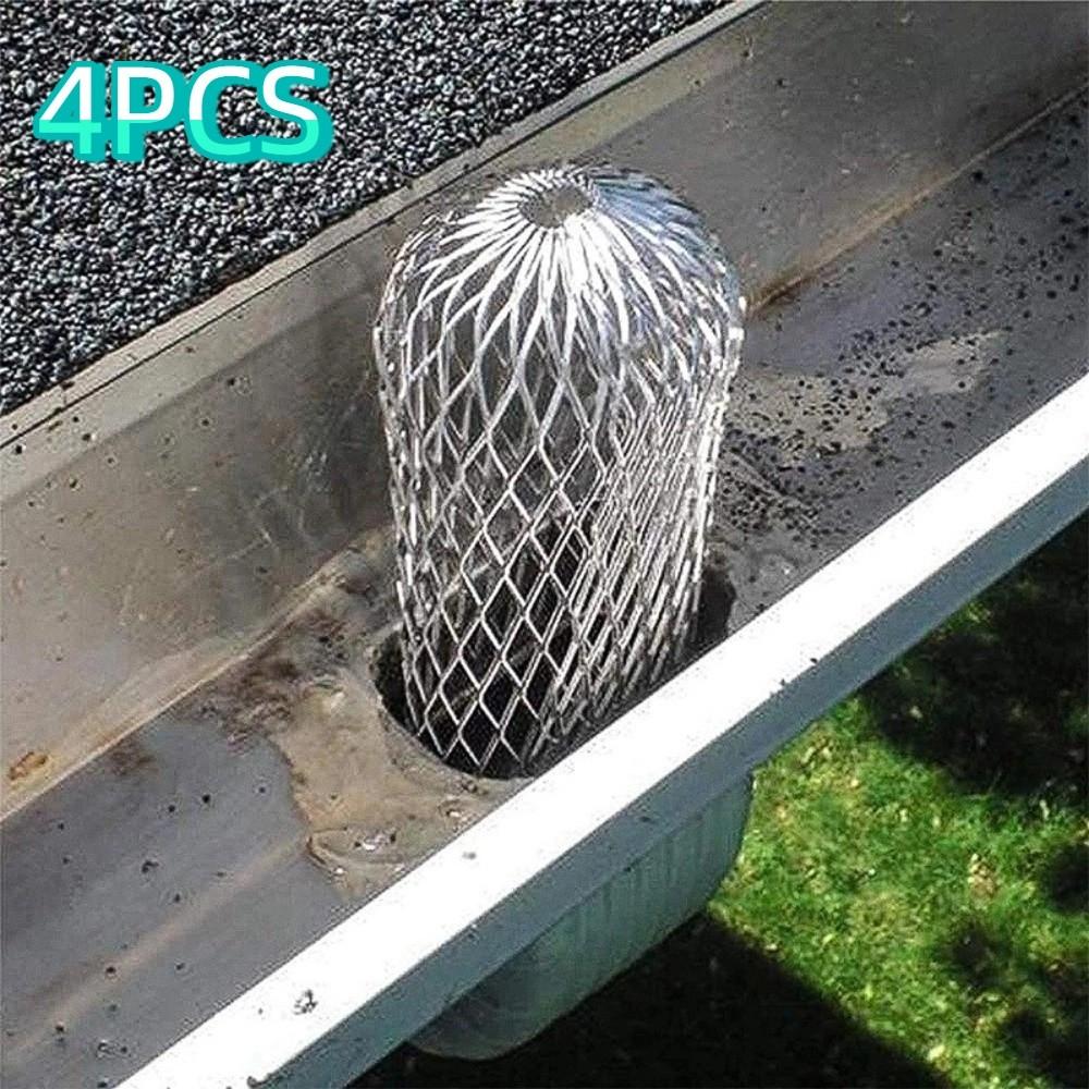 4pcs Mesh Anti-Blocking Filter Expand Aluminum Floor Drain Filter Gutter Filter  Drain Pipe Cover