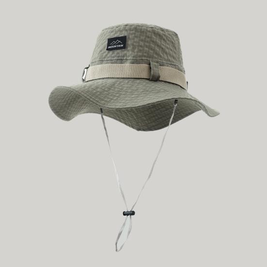 Fisherman Hat for Men, UV Protection Wide Brim Summer Hat, Outdoor Sun Hat with Adjustable Windproof Rope for Hiking Fishing Cycling Sunshade