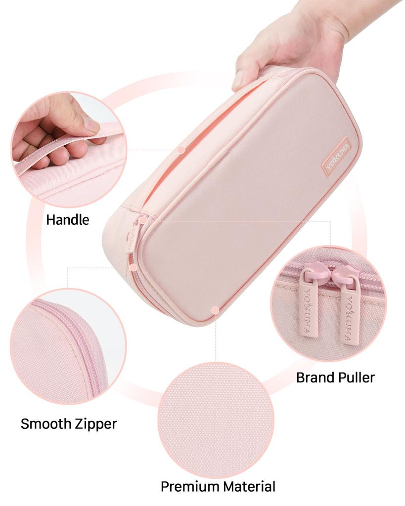 YOKUMA Pencil Large for High School Middle School College Elementary School and Kids Case, Stylish, Simple, Capacity, Multifunctional, Adults,
