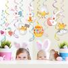 Happy Easter Hanging Swirl Carrot Rabbit Egg Colorful Spiral Pendant 2026 Easter Party Home Decoration Supplies Kids Gift Favors