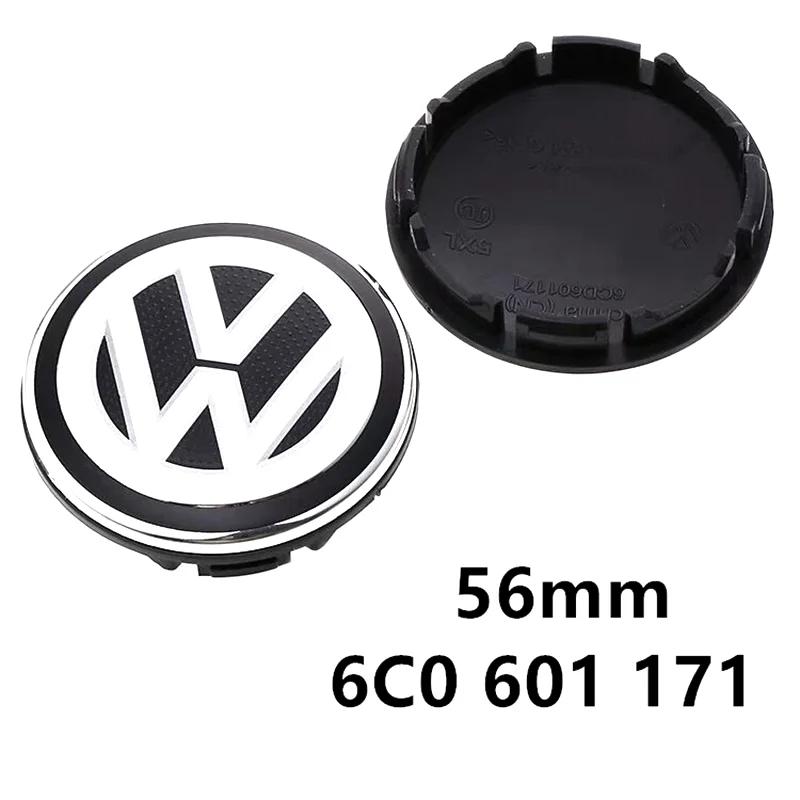 

2026 Hot For VOLKSWAGEN VW 4pcs 55-56mm For VW Golf Passat Jetta Beetle CC Bora Polo Touareg Tiguan Wheel Center Cap Rim Caps Ca 4pcs