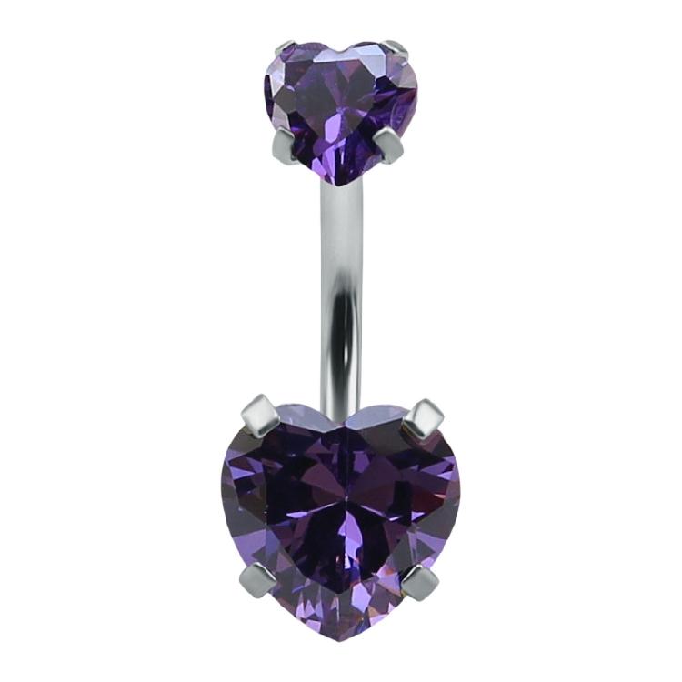 Stylish Crystal Heart Belly Piercing Accessory Stainless Steel Navel Jewelry Elegant Body Decoration for Casual Outfits