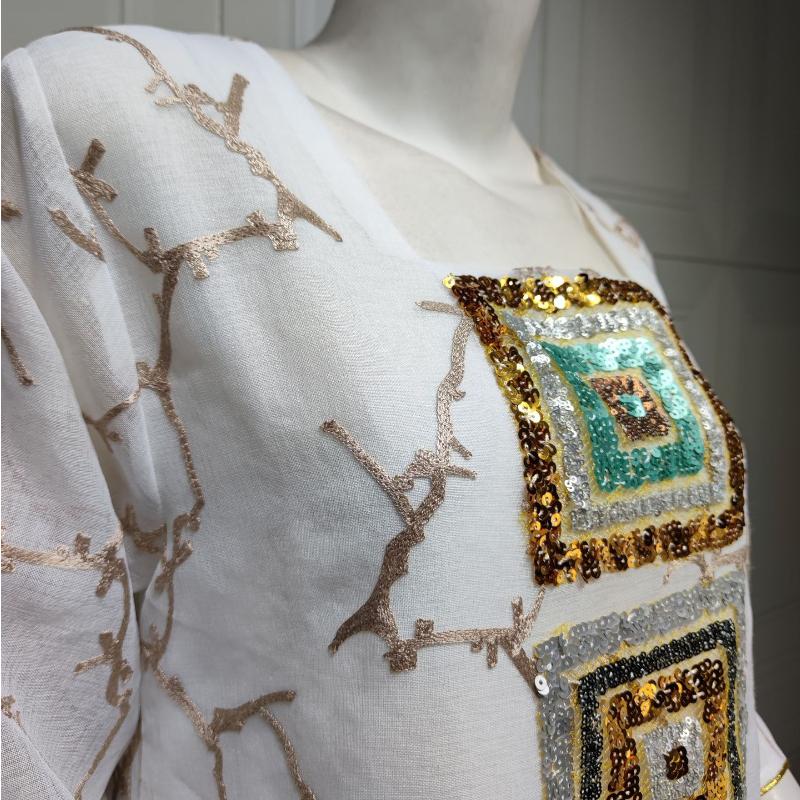 Muslim Women Embroidered Dubai Arabian Loose Dress Eid Robe