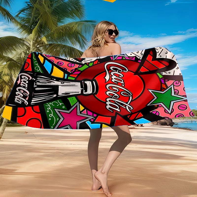Coca-Cola Artwork Design Strandtuch, Schnelltrocknend, Pflegeleicht, Geeignet für Fitness und Strandurlaub, Sport-Essential