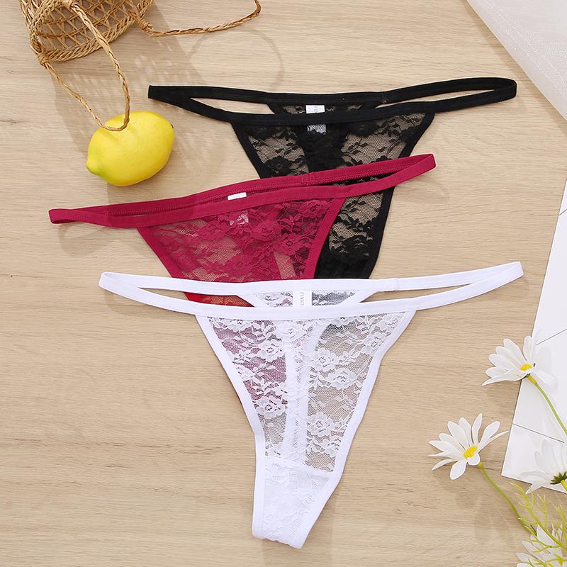 Sexy G-string Lace Thongs Women Panties Low Waist Transparent Underwear Female Underpants Intimates Lingerie Tanga Mujer M-XL