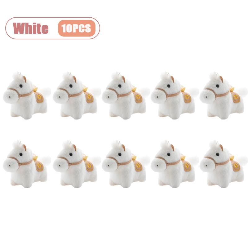 Realistic Pony Doll Horse Year Mascot Plush Toy Keychain Childrens Play Ornament Hanging Charm Animal Collectible Gift Accessory