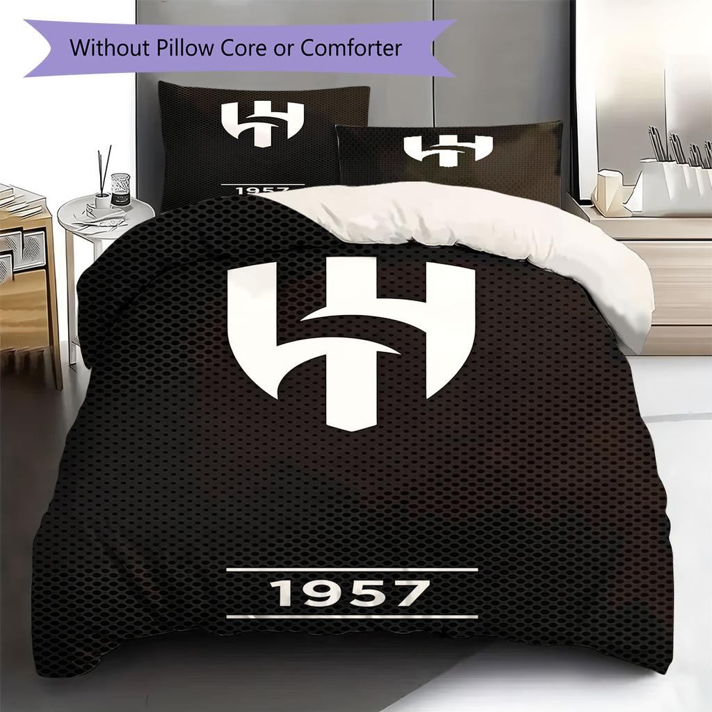 Al-Hilal Saudi FC Pattern Bedding,Quilt Set Quilt Cover Pillowcase Home Birthday Gift(1 * duvet cover + 2 * pillowcase, without core)