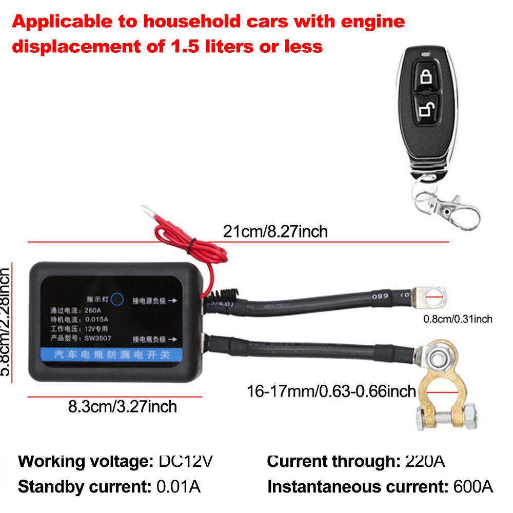 

DC 12V Automatic Power Shut Off Switch Disconnect Switch 260A Remote Battery Cut Off Switch for Car SUV for Car Truck SUV