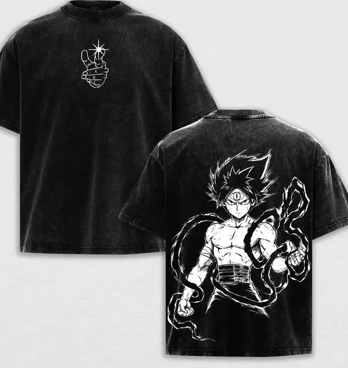 

Japan Anime YuYu Hakusho Graphic Print T-Shirt Men Women Vintage Washed Cotton Summer New Tee Streetwear Hip Hop Harajuku Fashion Oversized Top XXXL фіолетовий