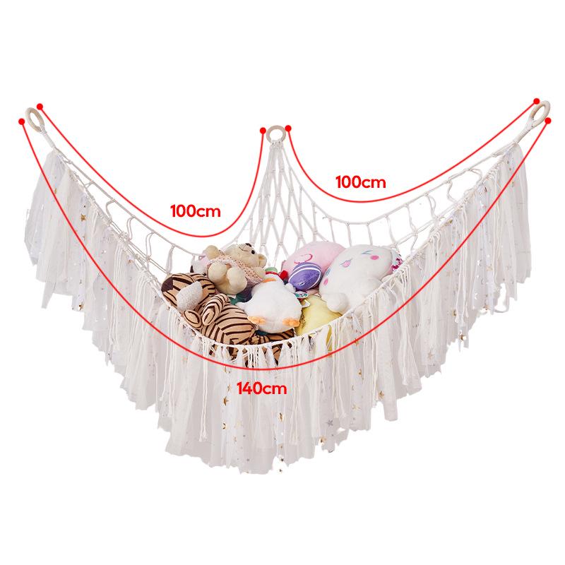 Triangular Cotton Rope Hanging Mesh: Plush Toy Storage and Decoration