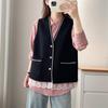2026 Spring/Summer Plus Size Patchwork Mesh V-neck Cardigan Vest for Curvy Women